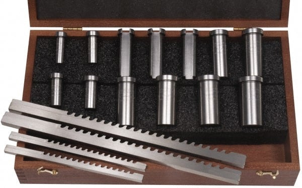 17 Piece, 4 to 8mm Keyway Width, Style B-1 & C Keyway Broach Set MPN:44498