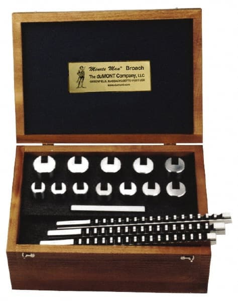 15 Piece, 10 to 14mm Keyway Width, Style D Keyway Broach Set MPN:44499