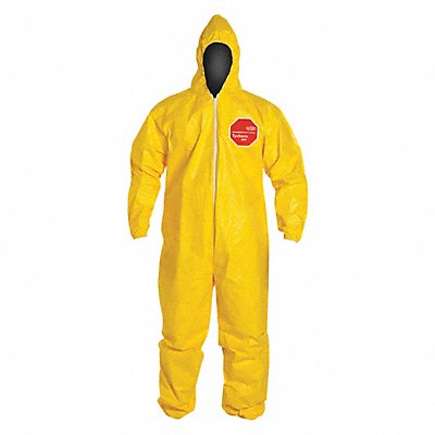 Hooded Coverall Elastic Yellow L PK12 MPN:QC127SYLLG0012NF