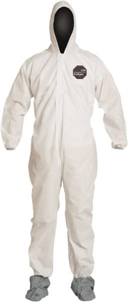 Disposable Coveralls: Size 3X-Large, Film Laminate, Zipper Closure MPN:PB122SWH3X00250