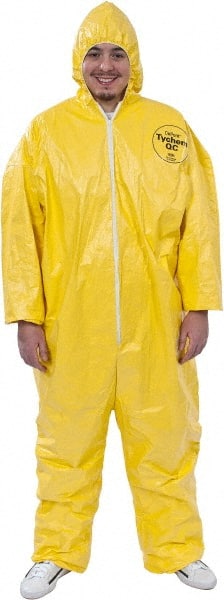 Disposable Coveralls: Size 4X-Large, 2.5 oz, PE Film, Zipper Closure MPN:QC127SYL4X00120