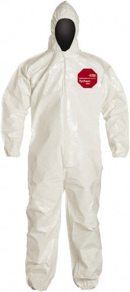 Disposable Coveralls: Size 4X-Large, 3.6 oz, Hazmat, Zipper Closure MPN:SL127BWH4X00120