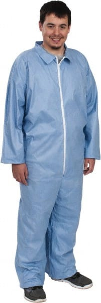 Disposable Coveralls: Flame-Resistant, Size Large, 2.4 oz, FR Disposable, Zipper Closure MPN:TM120SBULG00250