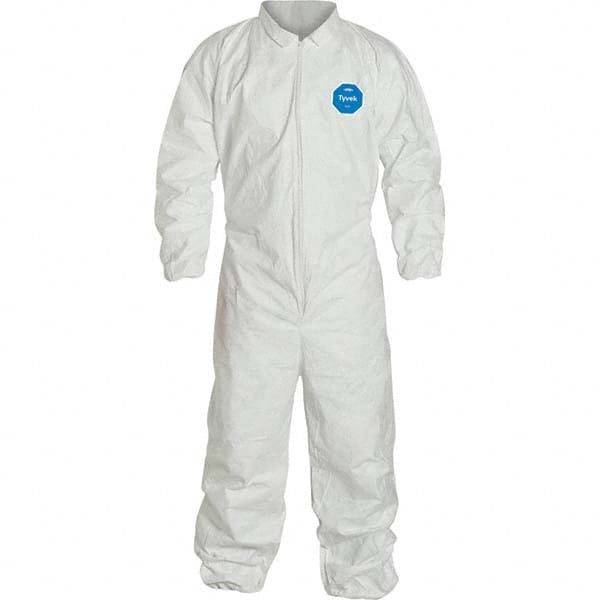 Disposable Coveralls: Size 4X-Large, 1.2 oz, Tyvek, Zipper Closure MPN:TY125SWH4X0025V