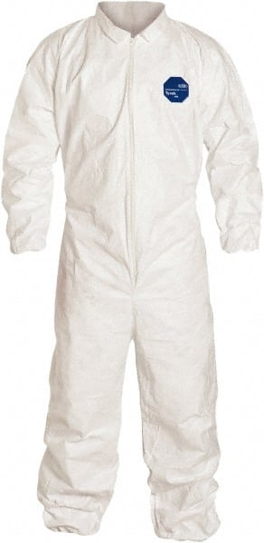 Disposable Coveralls: Size Large, 1.2 oz, Film Laminate, Zipper Closure MPN:TY125SWHLG00250