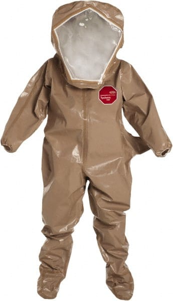 Encapsulated Suit: Size M, ASTM D1777, ASTM D3776, ASTM D3787, ASTM D5034 & OSHA 16 CFR 1610, Tan, Tychem MPN:C3526TTNMD00060