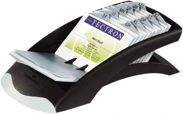 Durable. VISIFIX Desk Business Card File Holds 200 4 1/8 x 2 7/8 Cards, Graphite/Black MPN:DBL241301