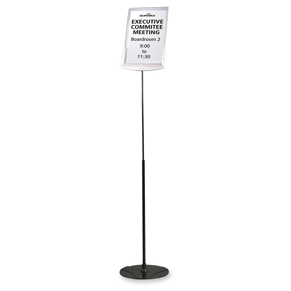 Durable Floor Model Sign Holder, Clear/Gray MPN:558957