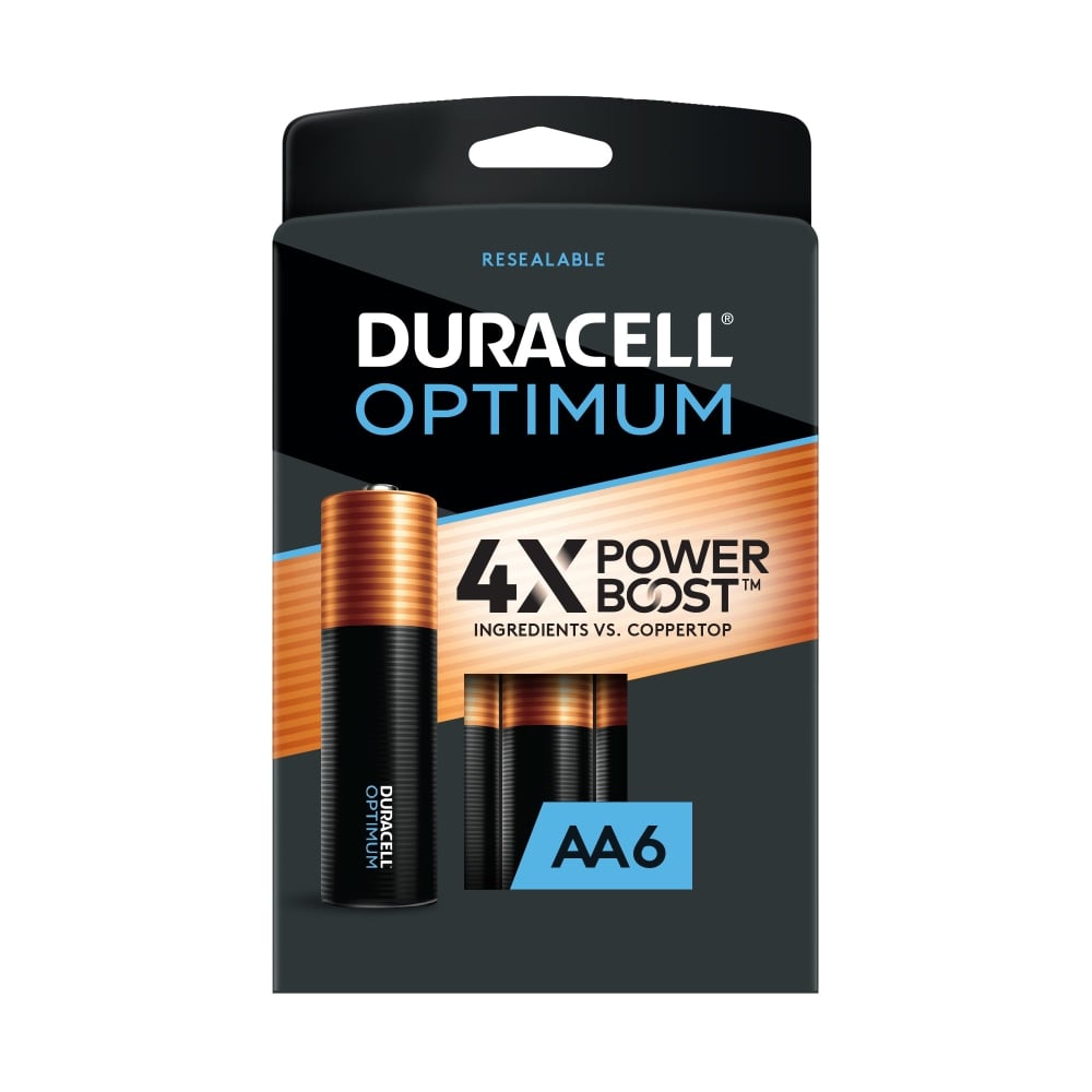 Duracell Optimum AA Alkaline Batteries, Pack Of 6 (Min Order Qty 10) MPN:5005571