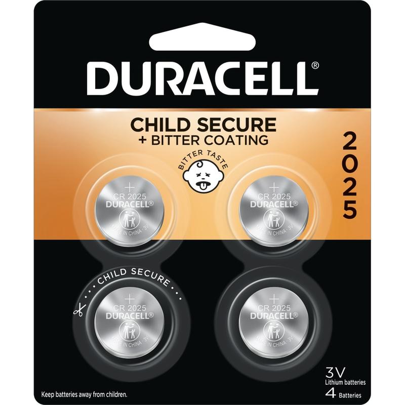 Duracell 2025 3V Lithium Coin Batteries, Pack of 4 (Min Order Qty 20) MPN:2025-4PK