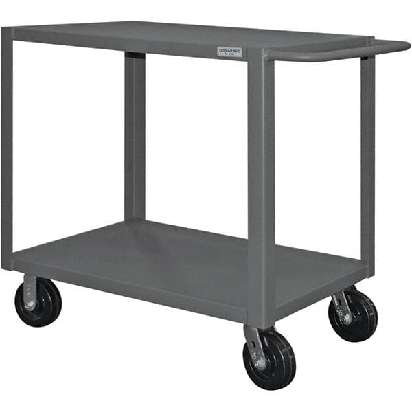 Heavy-Duty Service Utility Cart: Steel, Gray MPN:HET-2448-2-95