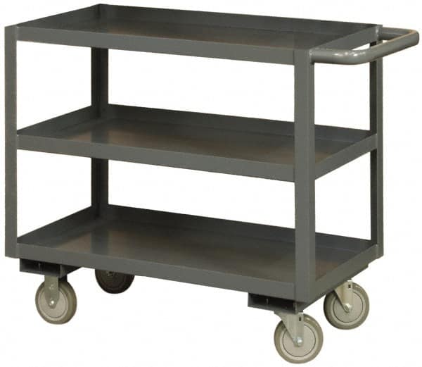 Heavy-Duty Service Utility Cart: Steel, Gray MPN:RSC-2436-3-3K-9