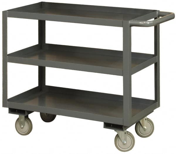 Heavy-Duty Service Utility Cart: Steel, Gray MPN:RSC-2436-3-95