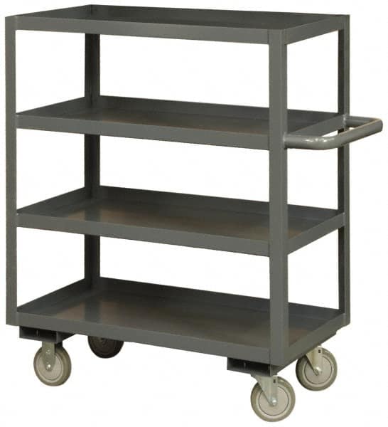 Heavy-Duty Service Utility Cart: Steel, Gray MPN:RSC-2436-4-3K-9