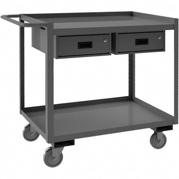 Heavy-Duty Service Utility Cart: Gray MPN:RSC-2448-2-2DR-