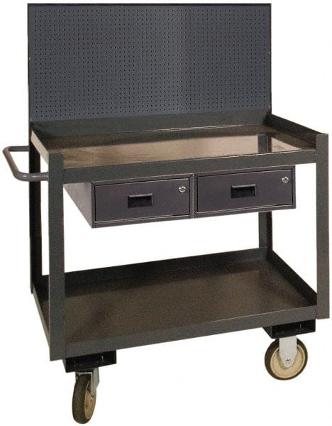 Heavy-Duty Service Utility Cart: Steel, Gray MPN:RSC-3036-2-PB-2