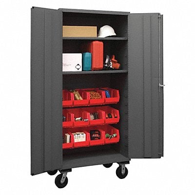 K4882 Bin Cabinet 80 x36 x24 Gray 12RedBns MPN:3501M-BLP-12-2S-1795