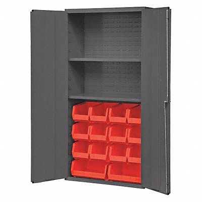 K4908 Bin Cabinet 72 x36 x18 Gray 14RedBns MPN:3602-BLP-14-2S-1795