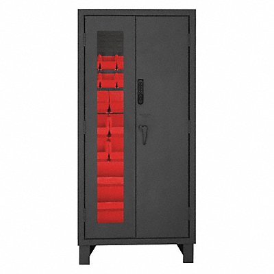 K4873 Bin Cabinet 78 x36 x24 Gray 30RedBns MPN:3702CXC-30B-1795