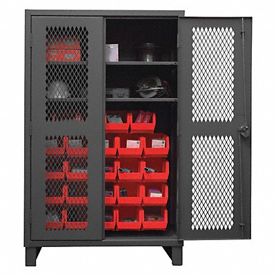 K4954 Bin Cabinet 78 x48 x24 Gray 24RedBns MPN:HDCV48-24B-2S1795