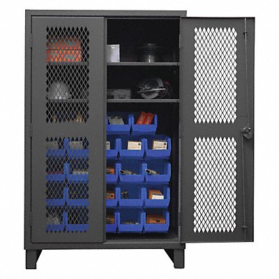 K4954 Bin Cabinet 78 x48 x24 Gray 24BlueBns MPN:HDCV48-24B-2S5295