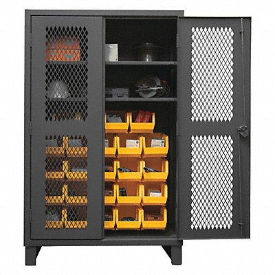 K4954 Bin Cabinet 78 x48 x24 Gray 24YlwBns MPN:HDCV48-24B-2S95