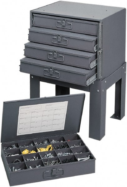 4 Drawer, Adjustable Compartment, Small Parts Slide Rack Cabinet w/Drawers MPN:0006484/0006485