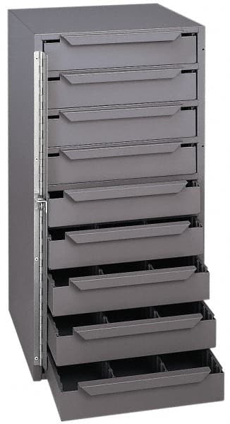 9 Drawer, Adjustable Compartment, Small Parts Lockable Storage Cabinet MPN:611-95