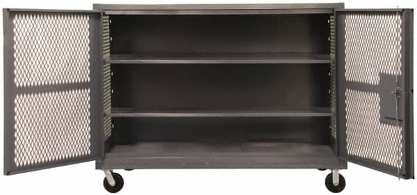 Mesh Security Truck: 2,000 lb Capacity, 2 Shelf MPN:HTL-2460-DD-2AS