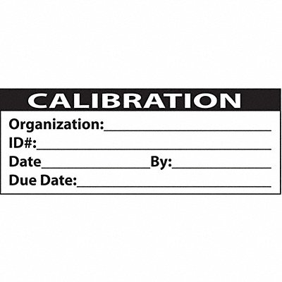 Calibration Labels 1x2inch Adhesive MPN:ISO Calibration Roll of Labels