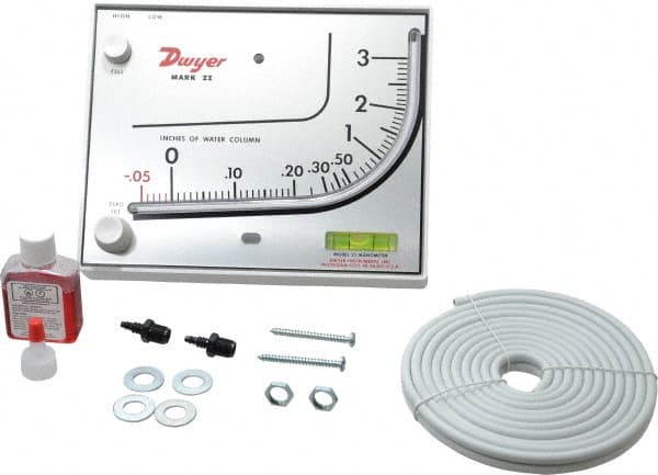 10 Max psi, 3% Accuracy, Plastic Manometer MPN:MARKII 25