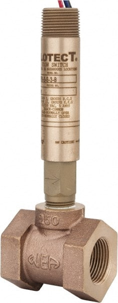 2,000 psi, Brass Housing, Dwyer Flowtect Flow Switch MPN:V6EPB-B-S-3-B