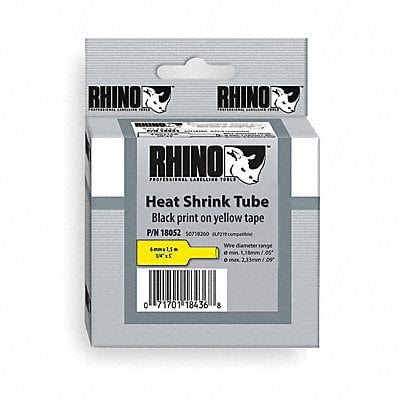 Heat Shrink Tube Label Black/Yellow MPN:18052