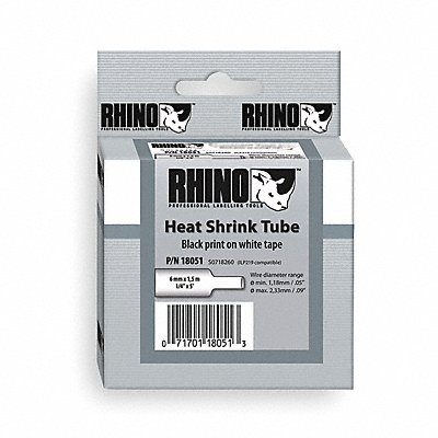 Heat Shrink Tube Label Black/White MPN:18053