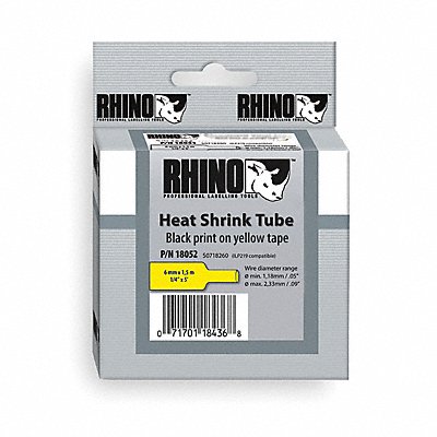 Heat Shrink Tube Label Black/Yellow MPN:18054