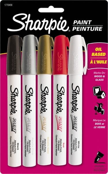 Paint Pen Marker: Assorted Color, Oil-Based, Medium Point MPN:1770458