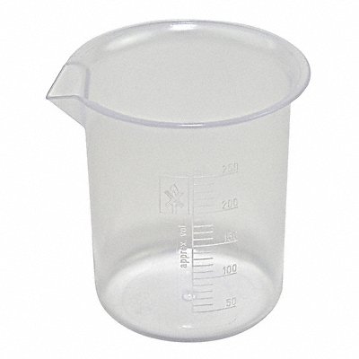 Graduated Low Form Beaker 250mL PP PK8 MPN:222075-0250