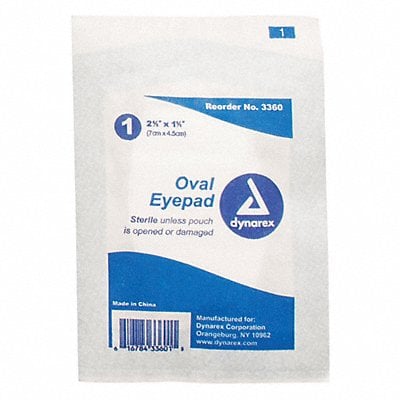 Oval Eye Pads Strle 1-5/8x2-5/8in PK600 MPN:3360