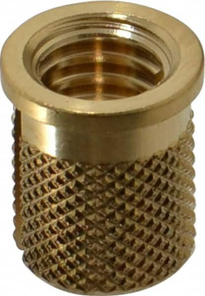 5/16-18 UNC Brass Flanged Press Fit Threaded Insert for Plastic MPN:260-5-BR