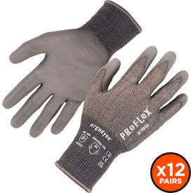 Ergodyne® Proflex 7044 Cut Resistant Gloves Polyurethane Coated ANSI A4 2XL Gray 12 Pairs 10486