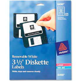 Avery 6490 Laser/Inkjet 3.5in Diskette Labels White 375/Pack 6490