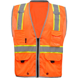 GSS Safety Class 2 Hype-Lite Safety Vest w/Black Side-Orange-3XL 1704-3XL