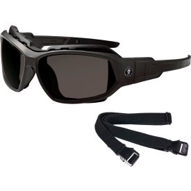 Ergodyne® Skullerz® LOKI-AFAS Safety Spoggles w/ Strap Smoke Lens Matte Black Frame 56035