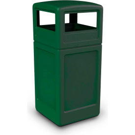 PolyTec™  Square Waste Container with Dome Lid Green 42-Gallon 73295399