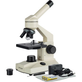 AmScope 40X-1000X All-Metal All Optical Glass Lens Student Biological Field Microscope w/LED Light M100C-LED-23