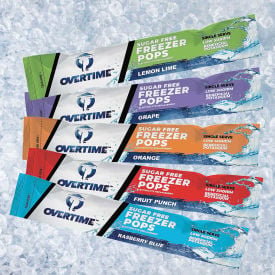 Overtime Sugar-free Electrolyte Freezer Pops 5 Flavor Variety Pack 150/Case 50-FREEZERPOPS