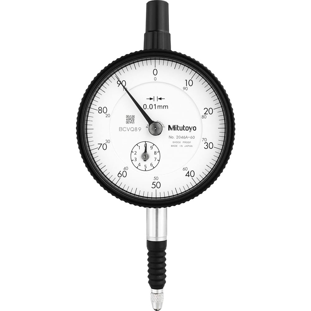 Dial Test Indicators, Minimum Measurement (mm): 0 , Maximum Measurement (mm): 10 , Accuracy (micro m): +/-0.013 , Indicator Style: Vertical  MPN:2046A-60