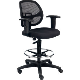 Interion® Drafting Stool Fabric Black 262695