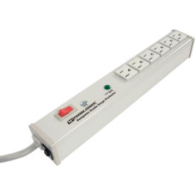 Wiremold Surge Protected Power Strip W/Lighted Switch 6 Outlets 15A 3kA 6' Cord M6BZ