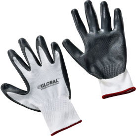 GoVets™ Flat Nitrile Coated Gloves White/Gray Small 1 Pair - Pkg Qty 12 346S708